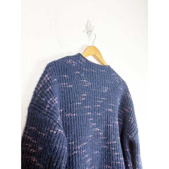 Varley Albion Knit Pullover Sweater Size XS Navy Pink Chunky Oversized Fit Wool - Picture 7 of 13